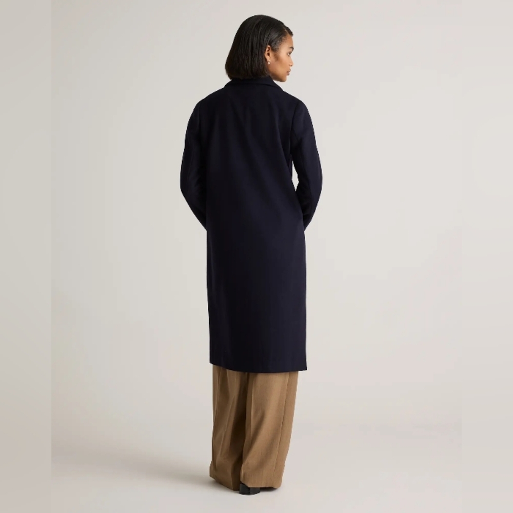 Quince Italian Wool Long Classic Coat. Navy. Small. Perfect Condition. - Picture 13 of 17